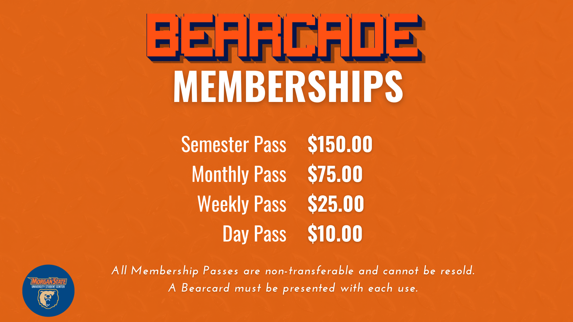 BearCade Recreation Center Membership & Rates